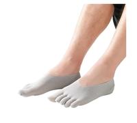 Calcetines Dedos 5 Pares De Calcetines De Seda De Cinco Dedos For Hombre, Medias Invisibles Finas Y Transpirables De Verano, Calcetines De Corte Bajo Con Cinco Dedos, Forro Oculto(5 pairs Gray)