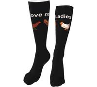 Calcetines Deporte 50cm, Amo a mis damas pollo Casual Socks Moda Running Calcetines para Hombre Mujer Trabajo
