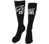 Calcetines Deporte 50cm, Jesús es Dios - Antideslizantes Calcetine Hombre Suaves Running Calcetines para Caminar Trekking Adulto