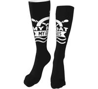 Calcetines Deporte 50cm, Mi barco, mis reglas, conductor de barco divertido Novedosos Calcetine Mujer Respirable Running Calcetines para Hombre Ciclismo Senderismo