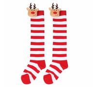 Calcetines Deporte, Calcetín de Navidad para Mujer de Navidad para Niños Estilo Nuevo con Peluches Renos Largos con la efigie de Lindas muñecas de Dibujos Animados Europeos y Americanos 7-12 Años