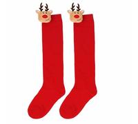 Calcetines Deporte, Calcetín de Navidad para Mujer de Navidad para Niños Estilo Nuevo con Peluches Renos Largos con la efigie de Lindas muñecas de Dibujos Animados Europeos y Americanos 7-12 Años