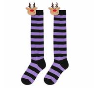 Calcetines Deporte, Calcetín de Navidad para Mujer de Navidad para Niños Estilo Nuevo con Peluches Renos Largos con la efigie de Lindas muñecas de Dibujos Animados Europeos y Americanos 7-12 Años