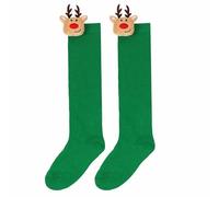 Calcetines Deporte, Calcetín de Navidad para Mujer de Navidad para Niños Estilo Nuevo con Peluches Renos Largos con la efigie de Lindas muñecas de Dibujos Animados Europeos y Americanos 7-12 Años