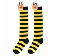 Calcetines Deporte, Calcetín de Navidad para Mujer de Navidad para Niños Estilo Nuevo con Peluches Renos Largos con la efigie de Lindas muñecas de Dibujos Animados Europeos y Americanos 7-12 Años