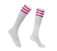 Calcetines Deporte Rayas Altos Hasta La Rodilla - Old School College Rosa Para Mujer, Niña y Niño - Algodón