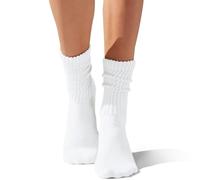 Calcetines deportivos acolchados de algodón para mujer, multipares, calcetines atléticos retro holgados a media pantorrilla, Blanco (paquete de 1), talla única