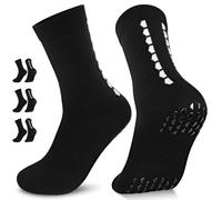Calcetines deportivos antideslizantes fútbol calcetines con agarre hombre mujer acolchados antiampollas antideslizantes entrenamiento atlético baloncesto yoga trabajo 36-43 Negro M 3P