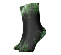 Calcetines deportivos con estampado de ataque de hacker, calcetines largos duraderos y cálidos para hombres y mujeres, ropa de regalo para primavera y otoño