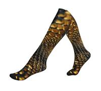 Calcetines deportivos con estampado de piel de serpiente para hombres y mujeres, para atletas y vuelos largos, 1 Negro, talla nica