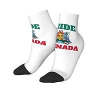 Calcetines deportivos de algodón hasta el tobillo con la bandera de Granada, ideales para correr y hacer ejercicio. Transpirables y cómodos. Un regalo original para hombres, mujeres y adolescentes.