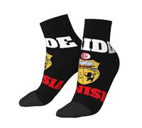 Calcetines deportivos de algodón hasta el tobillo con la bandera de Túnez. Orgullosos tunecinos. Ideales para correr. Transpirables y cómodos. Un regalo original para hombres, mujeres y adolescentes.
