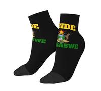 Calcetines deportivos de algodón hasta el tobillo con la bandera de Zimbabue, ideales para correr y para un look natural y transpirable. Un regalo original para hombres, mujeres y adolescentes.
