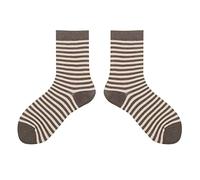 Calcetines deportivos de algodón ligero a rayas para mujer, talla grande, marrón, Altoa única