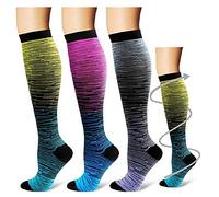 Calcetines Deportivos De Compresión De Nylon Para Correr Al Aire Libre S/M Amarillo * 3 Pares