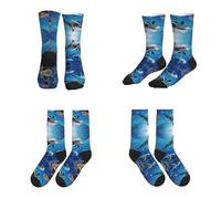 Calcetines deportivos de media caña con estampado de orca para un estilo de vida activo, ajuste cómodo para correr.