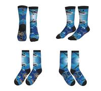 Calcetines deportivos de media caña con estampado de orca para un estilo de vida activo, ajuste cómodo para correr.