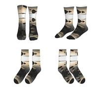 Calcetines deportivos de media caña con estampado de piedra zen para un estilo de vida activo, ajuste cómodo para correr.