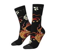 Calcetines Deportivos Flor China Flor De Dragón Japonesa Calcetines De Deporte Casuales Transpirables Sneaker Sport Socks Funny Running Sportsocken For Gimnasio Caminar Entrenamiento 40Cm