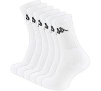 Calcetines deportivos Kappa, paquete múltiple, calcetines acolchados blancos y negros para hombres y mujeres, transpirables, gimnasio, correr, tallas 36-8 y 9-11, Blanco 6 Pares, 9-11