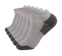 Calcetines deportivos para correr, transpirables, 6 pares y tobillos, para hombre, para mujer, con estampado de leopardo, bufanda de gasa, gris, M