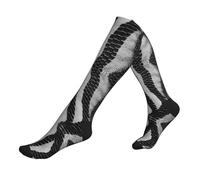 Calcetines deportivos para correr y viajar con estampado de piel de serpiente, color blanco y negro, para hombres y mujeres, para atletas y vuelos largos, 2 Negro-2, talla nica