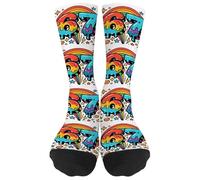 Calcetines deportivos para niños con estampado de calcetines deportivos de temporada para niños de 5 a 12 años, calcetines cómodos y duraderos para niños y adolescentes, blanco2, 7-12 años