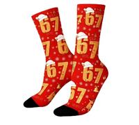 Calcetines deportivos para niños con estampado juvenil, Rojo2, 7-12 años