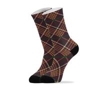 Calcetines Deportivos Patrón a cuadros naranja y morado oscuro 40cm | inodoro Socks Suaves Calcetines para Senderismo Diario Ciclismo