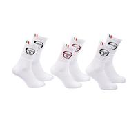 Calcetines deportivos SERGIO TACCHINI - Pack de 3 pares - Mediados de pantorrilla (Crew) - Confort, Transpirable y Estilo - Tallas 39/42 y 43/46 - Blanco, Negro o Combinado, 1704 x 3, 39-42