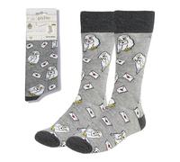 Calcetines diseño Harry Potter Gris Talla 38-45 Cómodos y Suaves - Calcetines con Estilo Único y Licencia Oficial