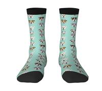 Calcetines divertidos con estampado de caras de bulldog inglés, para adultos, para vacaciones, Año Nuevo, Navidad, 3 Negro, Talla única