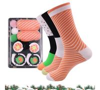 Calcetines Divertidos Con Forma De Sushi | Novedad Crazy Food Calcetines Tontos De Algodón | Calcetín De Comida De Tubo Medio Para Regalos De Cumpleaños Y Navidad Para Hombres, Mujeres Y Adultos
