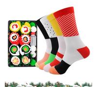 Calcetines Divertidos Con Forma De Sushi | Novedad Crazy Food Calcetines Tontos De Algodón | Calcetín De Comida De Tubo Medio Para Regalos De Cumpleaños Y Navidad Para Hombres, Mujeres Y Adultos