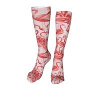 Calcetines divertidos con patrón de pata de perro unisex para hombres y mujeres, divertidos calcetines casuales de vestir, calcetines cálidos de invierno, Flamingo, talla única