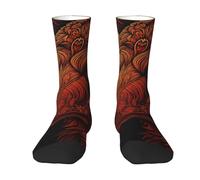Calcetines divertidos de estilo bohemio con estampado floral de oso y montaña para la concientización sobre el cáncer de mama, esperanza y paz, para hombres y mujeres. Calcetines deportivos casuales t