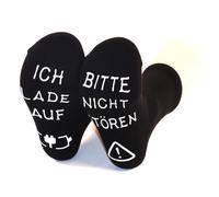 Calcetines Divertidos de Regalo "BITTE NICHT STOREN ICH LADE AUF" Calcetines Antideslizantes de Algodón, Regalo para Hombres y Mujeres, Navidad, San Valentín, Cumpleaños, Día del Padre 39-46