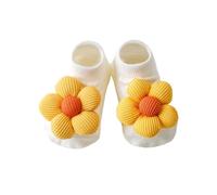 Calcetines Divertidos NiñOs-Calcetines Rojos NiñA Calcetines NáUticos con Flores para Bebé ReciéN Nacido, De Verano, De 0 A 6 Meses, Transpirables, Cortos (Yellow, 0-1 Years)