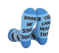 Calcetines Divertidos Originales Unisex de Algodón para Hombre y Mujer con Texto 'If You Can Read This, Bring Me Baog/Popcorn/Sushi/Donuts (Cookie)' - Fantasía Casual