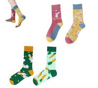 Calcetines Divertidos para Hombre y Mujer,Algodón Fantasia - 2 Pares Set de Calcetines Crossfit con Diseños Únicos para Parejas, Amigas y Familia