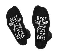 Calcetines Divertidos Para Papa Gato Hombre - BEST CAT DAD EVER - Originales Graciosos Personalizados Dibujos Frikis Algodon Arte Colores Estampados - Regalos Broma DíA Del Padre CumpleañOs Navidad