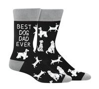 Calcetines Divertidos Para Papa Perro Hombre- BEST DOGS DAD EVER - Originales Graciosos Personalizados Dibujos Frikis Algodon Arte Colores Estampados - Regalos Broma DíA Del Padre CumpleañOs Navidad
