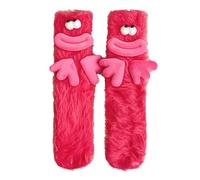 Calcetines divertidos y divertidos, esponjosos, acogedores, suaves, divertidos para niños, mujeres y niñas, lindos animales, calcetines tontos temáticos para descansar (azul), Pink, Large