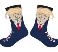 Calcetines divertidos y novedosos unisex, Trump, pelo, calcetines de vestir, para mujeres y hombres, y medias para Secret Santa de Navidad