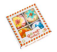 Calcetines Donuts Mujer Niñas Divertidos-Personalizados Originales Dibujos Estampados Graciosos Frikis Colores Arte-San Valentin Regalos Originales Cumpleaños para Mujer Joven Chicas Jovenes-4 Pares