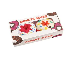 Calcetines Donuts Mujer Niñas Divertidos-Personalizados Originales Dibujos Estampados Graciosos Frikis Colores Arte-San Valentin Regalos Originales Cumpleaños para Mujer Joven Chicas Jovenes-2 Pare
