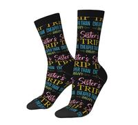 Calcetines El Viaje De Una Hermana Es Más Barato Que La Terapia Transpirables Calcetines De Trabajo Resistencia Half-Crew Socks Para Casa Hombre Deporte 40Cm