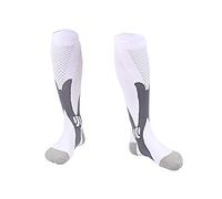 Calcetines Elásticos De Compresión De Ciclismo Para Deportes Al Aire Libre S/M Blanco * 3 Pares