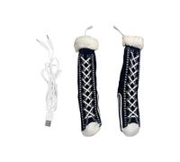 Calcetines eléctricos calentados para mujer | Calcetines antideslizantes con calefacción USB | Calentamiento de invierno para interiores y exteriores en frío | Mejorador De La Comodidad En Viajes