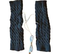 Calcetines eléctricos recargables - Pila calefactora de punto de lana, leggings cálidos de invierno | Calcetines térmicos de ganchillo, lavables, calcetines cálidos recargables por USB para hombres